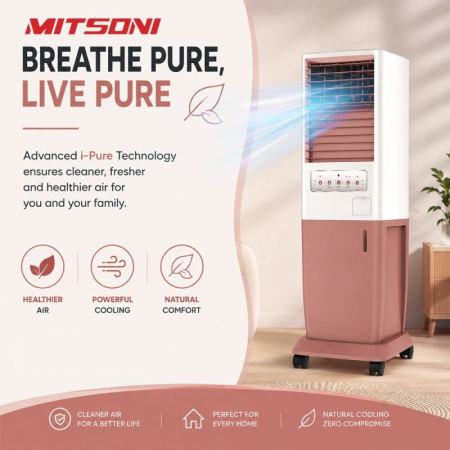 Mitsoni Allitura Tower Air Cooler - Pink